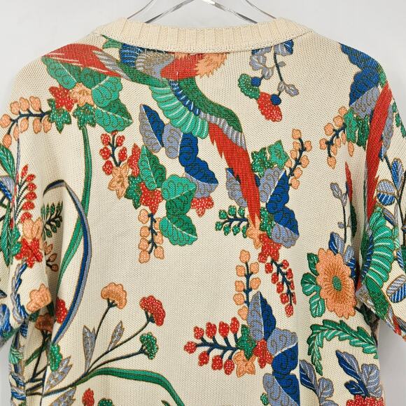 Anthropologie Tropical Floral Short‎ Sleeve Sweater Size Small - Picture 12 of 15